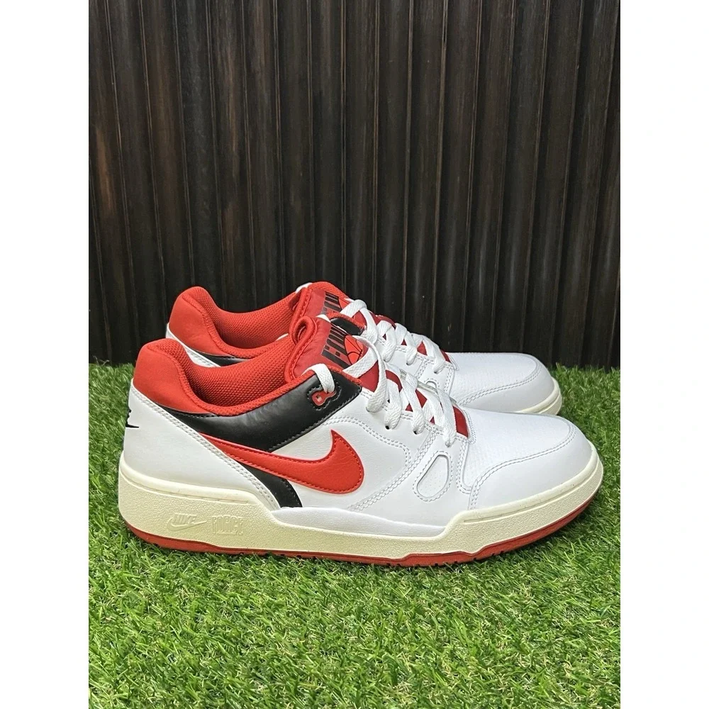 Size 9.5 - Nike Full Force Low Men's Shoes White/Red/Black FB1362-102